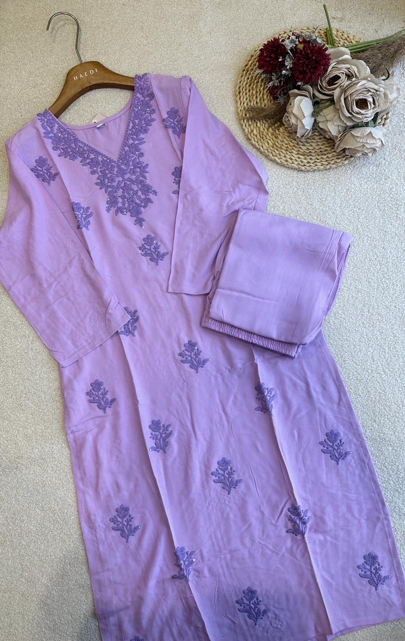 18824 Chikankari kurthi and palazzo set