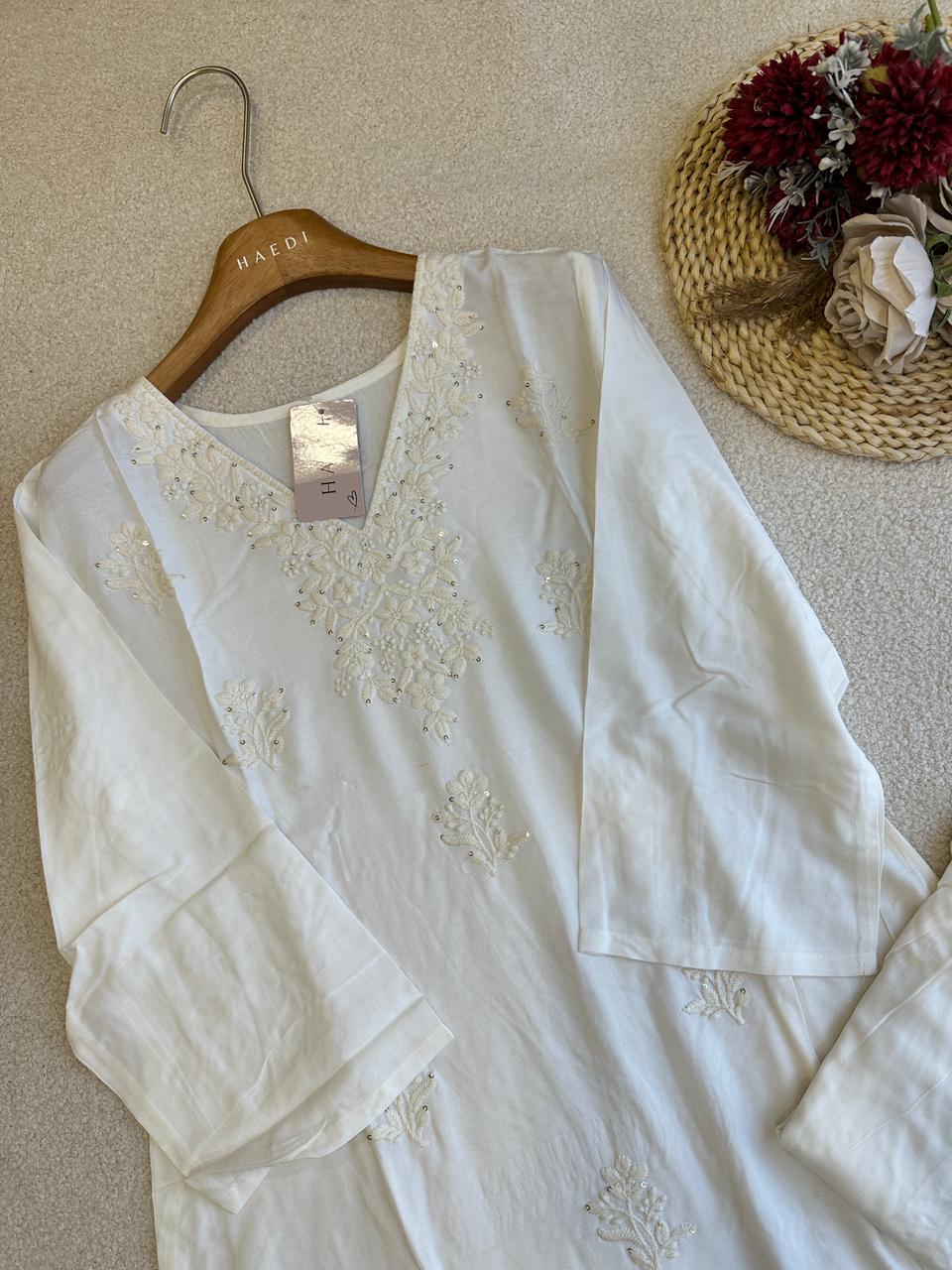 18824 Chikankari kurthi and palazzo set