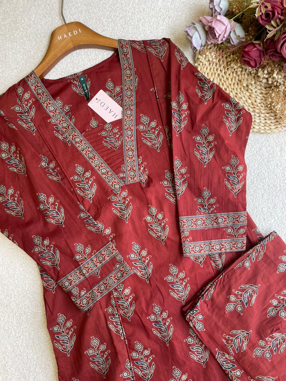 19070 Cotton kurti and pant set