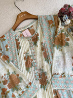 19345 mulchanderi kurta pant set