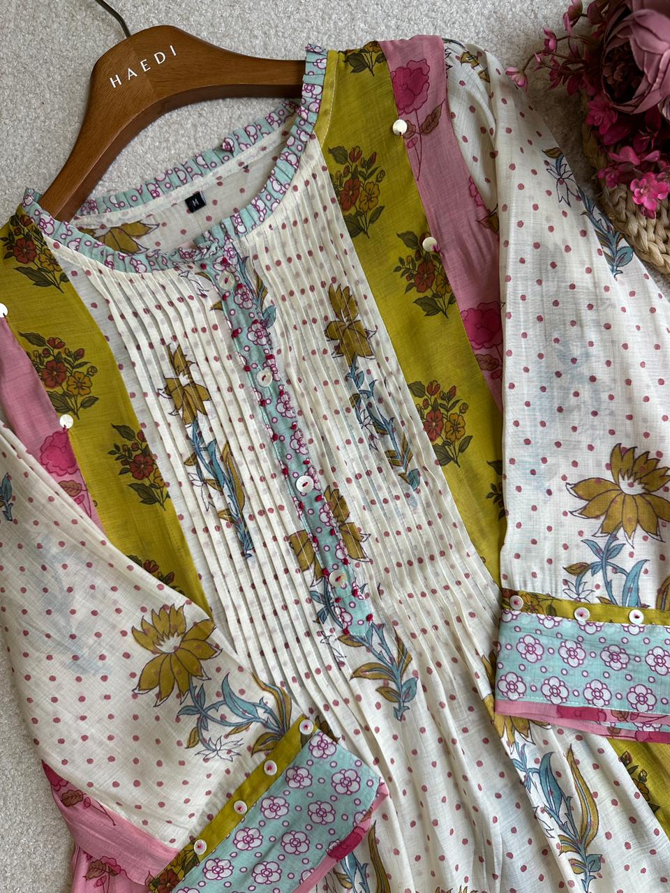 19368 Polychanderi kurta pant set